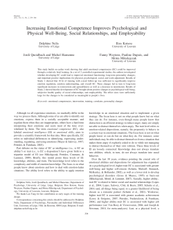 Increasing Emotional Competence Improves Psychological and