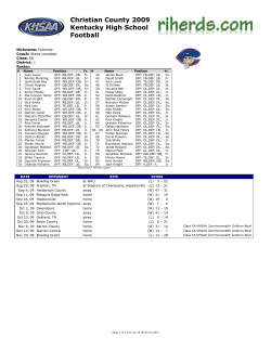 Christian County 2009 Kentucky High School Football