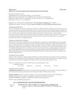 ART 480.001 FALL 2016 Modern Art: from Post
