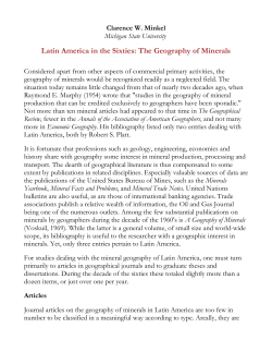 The Geography of Minerals - Conference of Latin Americanist