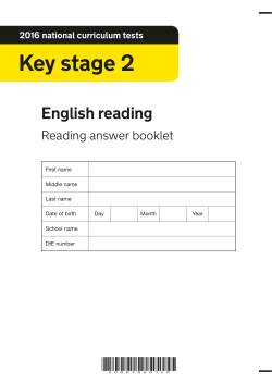 Reading Answer Booklet - Castle Donington College