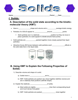 I. Solids: