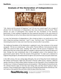 Analysis of the Declaration of Independence - Tri