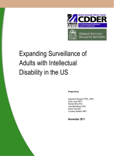 Expanding Surveillance of Adults with Intellectual Disability in the US