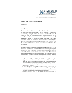 Rule of Law in India: An Overview Surya Deva