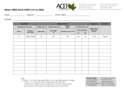 SMALL TREES DATA SHEET (cm DBH)