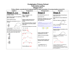 Calculation Policy Stage-ef - Crudgington Primary School