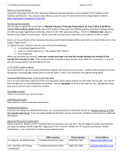AP TESTING Information Letter