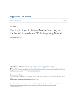 The Rapid Rise of Delayed Notice Searches, and the Fourth