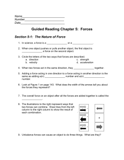 Guided Reading Chapter 5: Forces Section 5-1