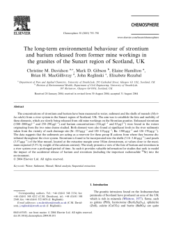The long-term environmental behaviour of strontium and barium