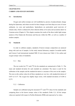 CHAPTER FIVE CARBON AND OXYGEN ISOTOPES 5.1