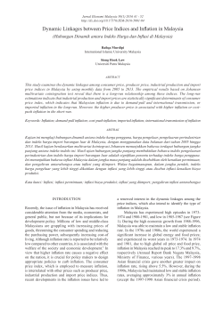 Dynamic Linkages between Price Indices and Inflation in Malaysia