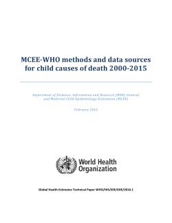 MCEE-WHO methods and data sources for child causes of death