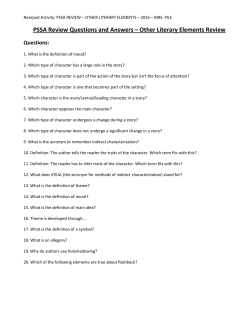 PSSA Review Questions and Answers &ndash; Other Literary Elements