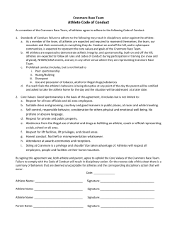 Athlete Code of Conduct - Cranmore Mountain Resort