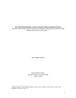 The 1892 Homestead Strike: A Story of Social Conflict