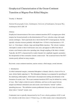 Geophysical Characterisation of the Ocean