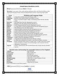 Abenaki Jigsaw: Introductory Activity