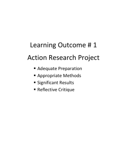 Learning Outcome # 1 Action Research Project