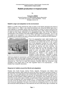 Rabbit production in tropical zones