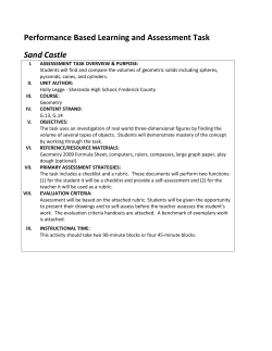 Performance Based Learning and Assessment Task Sand Castle