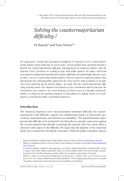 Solving the countermajoritarian difficulty
