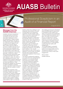 Professional Scepticism in an Audit of a Financial Report