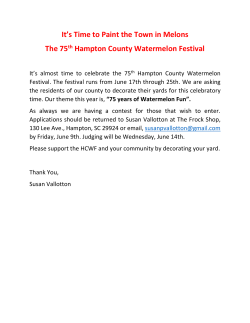 It`s Time to Paint the Town in Melons The 75th Hampton County