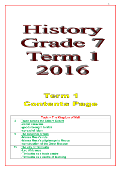 Topic &ndash; The Kingdom of Mali 2 Trade across the Sahara Desert