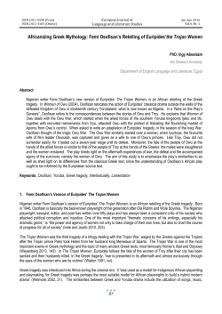 Africanizing Greek Mythology: Femi Osofisan`s Retelling of Euripides