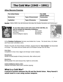 The Cold War (1945 &ndash; 1991)