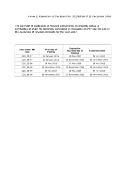 Annex to Resolution of the Board No. 322/80/16 of 15 December