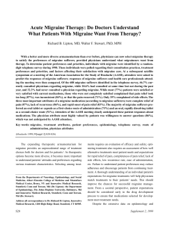Acute Migraine Therapy: Do Doctors Understand What