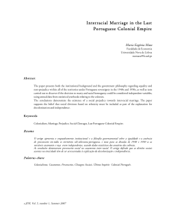 Interracial Marriage in the Last Portuguese