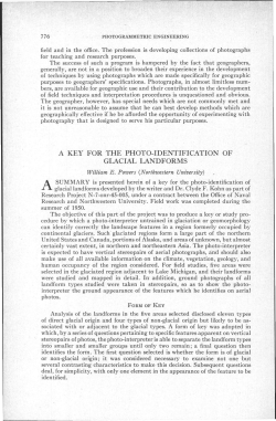 A Key for the Photo-Identification of Glacial Landforms