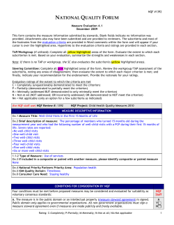 NATIONAL QUALITY FORUM