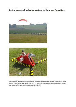 Double-back winch pulley tow systems for Hang