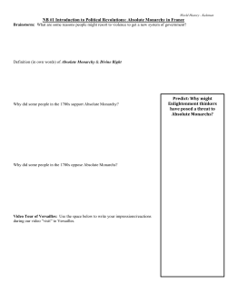 NB #1 Introduction to Political Revolutions: Absolute Monarchy in