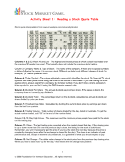 Reading a Stock Quote Table