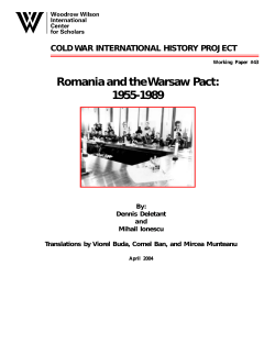 Romania and the Warsaw Pact: 1955-1989