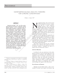 nonpharmacologic and otc therapies for chronic constipation
