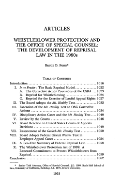 The Development of Reprisal Law in the 1980s