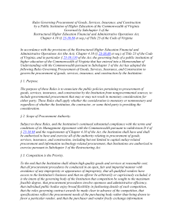 Rules Governing Procurement of Goods, Services