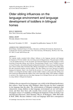 Older sibling influences on the language environment and language