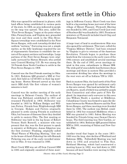 Quakers First Settle in Ohio 1800-1805