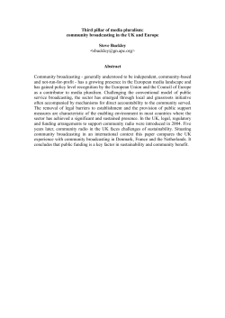 Third pillar of media pluralism: community broadcasting in the UK