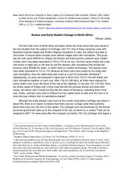 1 Roman and Early Muslim Coinage in North Africa