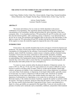 THE EFFECTS OF POLYSORBATE-80 AND LECITHIN ON STABLE