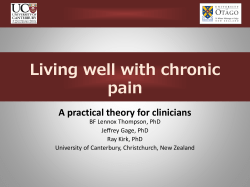 Living well with chronic pain